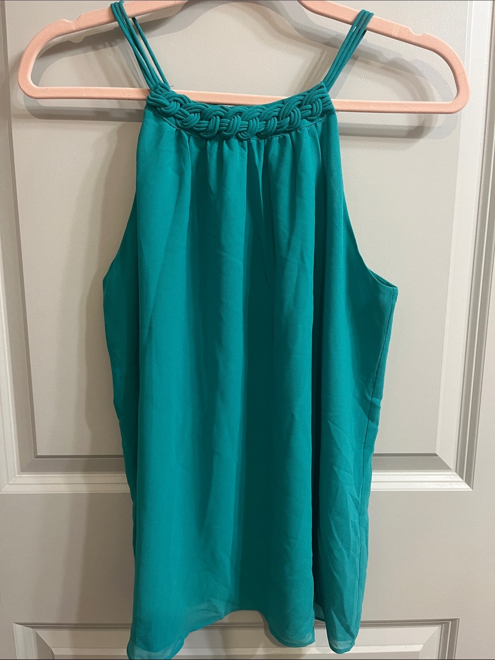Naked Zebra Teal Braided Spaghetti Strap Camisole